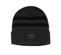 Levi's Bonnet en Tricot Confortable avec Logo à Revers pour Homme, Anthracite rayé, Taille Unique