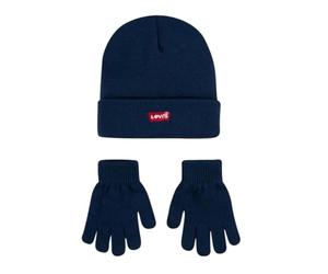Levi's Bonnet + gants pour enfant Levis 9A8405, bleu, 8/20