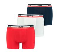 Levi's Boxer sous-vêtement, Blanc/Bleu/Rouge, S (Lot de 3) Homme