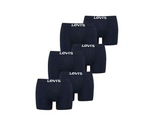 Levi's Boxer 6er Paquet - Solide Basic Boxer Brief - Long Jambe - 905001001 - Bleu Marine, S