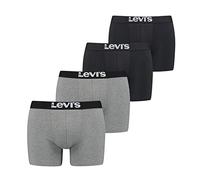 LEVIS Boxer (Lot de 4) Homme, Noir/Mélange Gris Moyen, M
