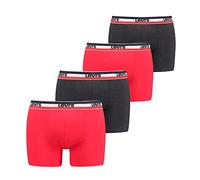 Levi's Boxer sous-vêtement, Rouge/Noir, M (Lot de 4) Homme