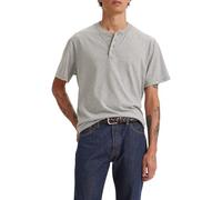 Levi's Chemise boutonnée Henley à Manches Courtes pour Homme, Mid Tone Grey Heathe, S