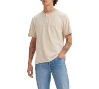 Levi's Chemise boutonnée Henley à Manches Courtes pour Homme, Shore Stripe Safari, M