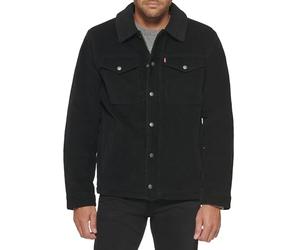 Levi's Corduroy Sherpa Lined Trucker Jacket (Standard and Big & Tall) Veste Camionneur en Velours côtelé, Noir, 4XL Taille Homme