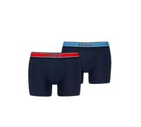 Levi's Coton Biologique Colleagic Boxer, Bleu Marine/Rouge, L (Lot de 2) Hommes