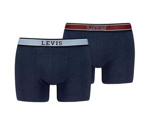 Levi's Coton Biologique Colleagic Boxer, Blue Melange Combo, XL (Lot de 2) Hommes