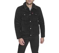 Levi's Cotton Trucker Veste, Velours côtelé Noir, L Homme