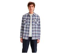 Levi's Coupe Western décontractée relaxante, Plaid Humphrey Blanc Vif, S