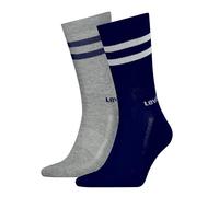 Levi's Crew Chaussettes, Bleu Marine/Gris, 35/38 (Lot de 2) Unisexe