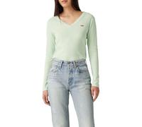 Levi's Essential Housemark Long-Sleeve Vneck T-Shirt, Vert, S Femme