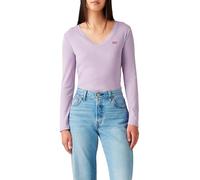 Levi's Essential Housemark T-Shirt à Manches Longues et col en V pour Femme, Heirloom Lilac, XS
