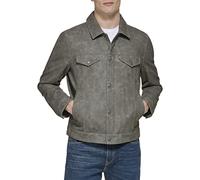 Levi's Faux Leather Classic Trucker Jacket Veste en Cuir synthétique, Gris Clair, M Homme