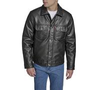 Levi's Faux Leather Trucker Jacket with Quilted Lining Veste, Noir, L Homme