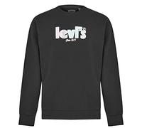 Levi's Relaxd Graphic Crew Sweatshirt, Poster Logo-Caviar, S Homme