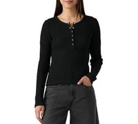Levi's Femme Dry Goods T-Shirt à col Tunisien gaufré Anthracite Night Black M