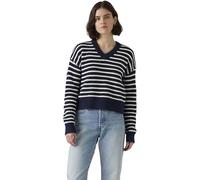 Levi's Femme Pullover Reese avec Encolure en V, Relaxed Fit, Bleu (Parisienne Stripe PE), L