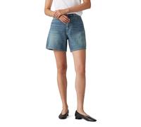 Levi's Femme Short Baggy Taille Haute Lin Denim Stop Flaxing Short Blue 24