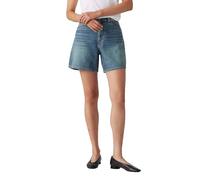 Levi's Femme Short Baggy Taille Haute Lin Denim Stop Flaxing Short Blue 26