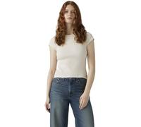Levi's Femme T-Shirt Dry Goods Waffle Cap Tee côtelé, Slim Fit, Blanc Cassé (Gardenia), S