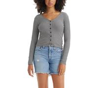 Levi's Femme T-Shirt Manche Longue Muse Vanilla Stripe Caviar Cotton Black M