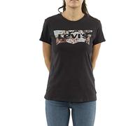 Levi's Femme The Perfect Tee T-Shirt, Housemark Photo Fill Meteorite , S