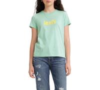 Levi's Femme The Perfect Tee T-Shirt, Offset Poster Logo Pastel Blue , S