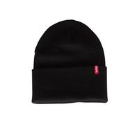 Levi's Homme Bonnet à languettes rouges, Noir