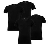 Levi's Homme Col V T-Shirts Coton Extensible 905056001 4er Paquet - 884 - Jet Noir, L