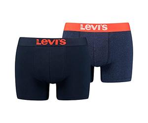 Levi's Homme Levi's Solid Basic Men's Boxers 2 Pack Cale ons, Tangerine Tango, S EU