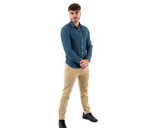 Levi's Homme Long-Sleeve Battery Housemark Slim, Soft Chambray Blue, XS