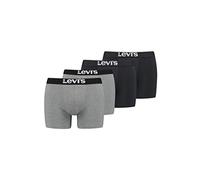 Levi's Homme Lot de 4 Boxers Levi's Solid Basic pour Homme Cale on, Gris/Noir, L EU