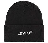 Levi's Homme Wordmark Beanie Bonnet, REGULAR BLACK, Taille unique EU