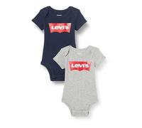 Levi´s ® Kids Batwing Short Sleeve Body 2 Units Gris 6-12 Months Enfants