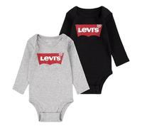 Levi's Kids Lhn Ls 2Pk Batwing Bodysuit Set Mixte, Gris, 6-12 Mois