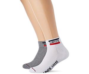 Levi's Levis 120SF Mid Cut SPRTSWR Logo 2P Chaussettes, Gris (White/Grey 062), Taille Fabricant: 039 (Lot de 2) Homme