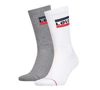 Levi's Levis 144ndl Regular Cut Sprtwr Logo 2p Chaussettes, Multicolore (White/Grey 062), 43/46 (Taille Fabricant: 043) Homme