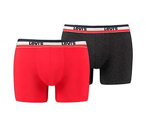 Levi's Levis 200SF SPRTSWR Logo Color Boxer Brief 2P, Rouge (Red/Black 786), Large (Taille Fabricant:030) (Lot de 2) Homme