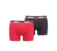 Levi's Levis Lot de 2 Boxers pour Homme Sportswear Rouge/Noir Taille L, Rouge/Noir, L
