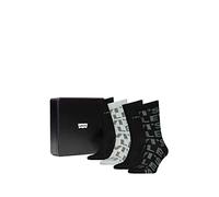 Levi's LEVIS Mixte Logo All-over Print Unisex Regular Cut Socks Giftbox (4 Pack) SOCK Not Applicable, noir/gris, 39/42