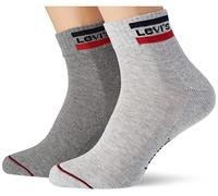 Levi's Quarter Chaussettes, Gris, 39/42 (Lot de 2) Unisexe