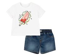 Levi's Lhn Ls Nl0282 Lot de 2 Bodies Chauve-Souris Ensembles emballés, Estate Bleu, 18 Mois Bébé garçon