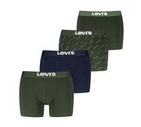 Levi's Logo All Over Print Organic Cotton Boxer Slip, Dark Green Combo, XL (Pacco da 4) Uomo