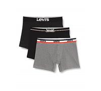 Levi's Logo Men's Boxer Briefs Giftbox (3 Pack), Noir, S (Lot de 3) Homme