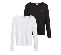 Levi's Long-Sleeve 2-Pack Tee T-Shirt Femme, Tea Caviar / White +, XXS