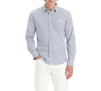 Levi's Long-Sleeve Battery Housemark Slim Shirt, Dean Stripe Estate Blue, XS Homme