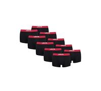 Levis Lot de 10 boxers basiques solides pour homme, noir/rouge, XL