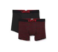 Levi's Lot de 2 boxers pour homme, rouge/noir, L