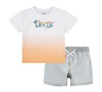 Levi's LVB BEACH LOGO TEE & SHORT SET 6EK238, Tenues coordonnées Bébé garçon, Bright White, 18 Months