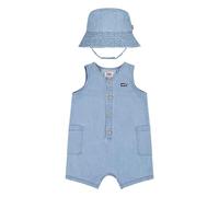 Levi's LVB DENIM ROMPER & BUCKET HAT 6EK229, Tenues coordonnées Bébé garçon, SUMMER WIND, 9 Months